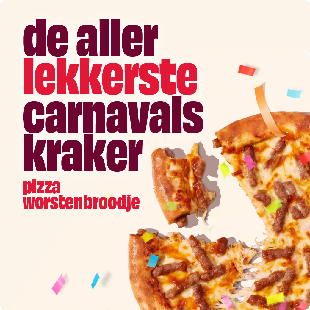 De allerlekkerste carnavalskraker: pizza worstenbroodje!